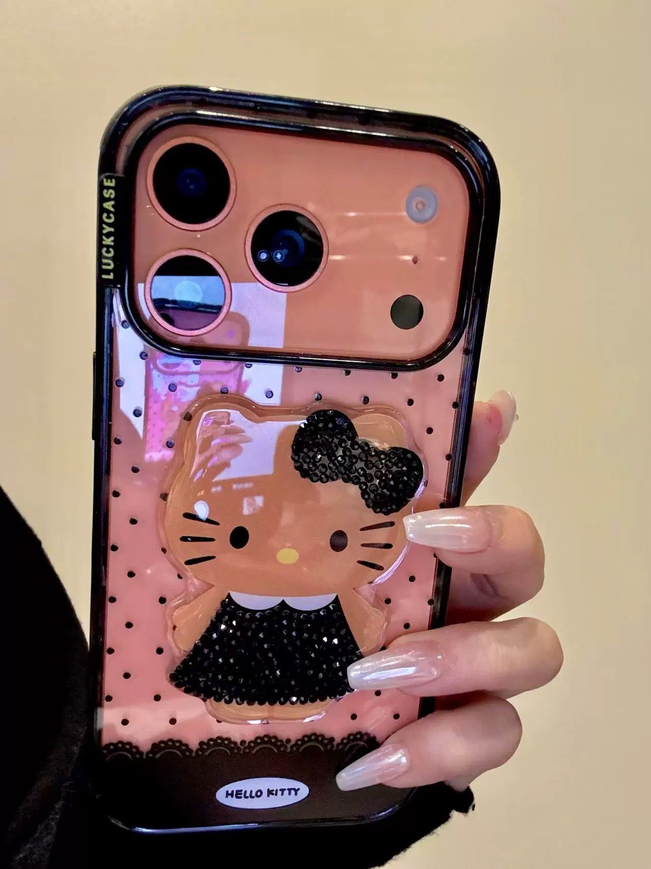 Sparkly black Kitty phone case