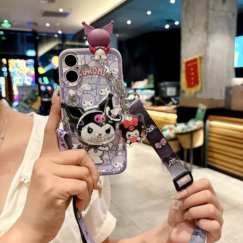 Samsung Hello Kitty & Kuromi Mirror Bracelet Phone Case