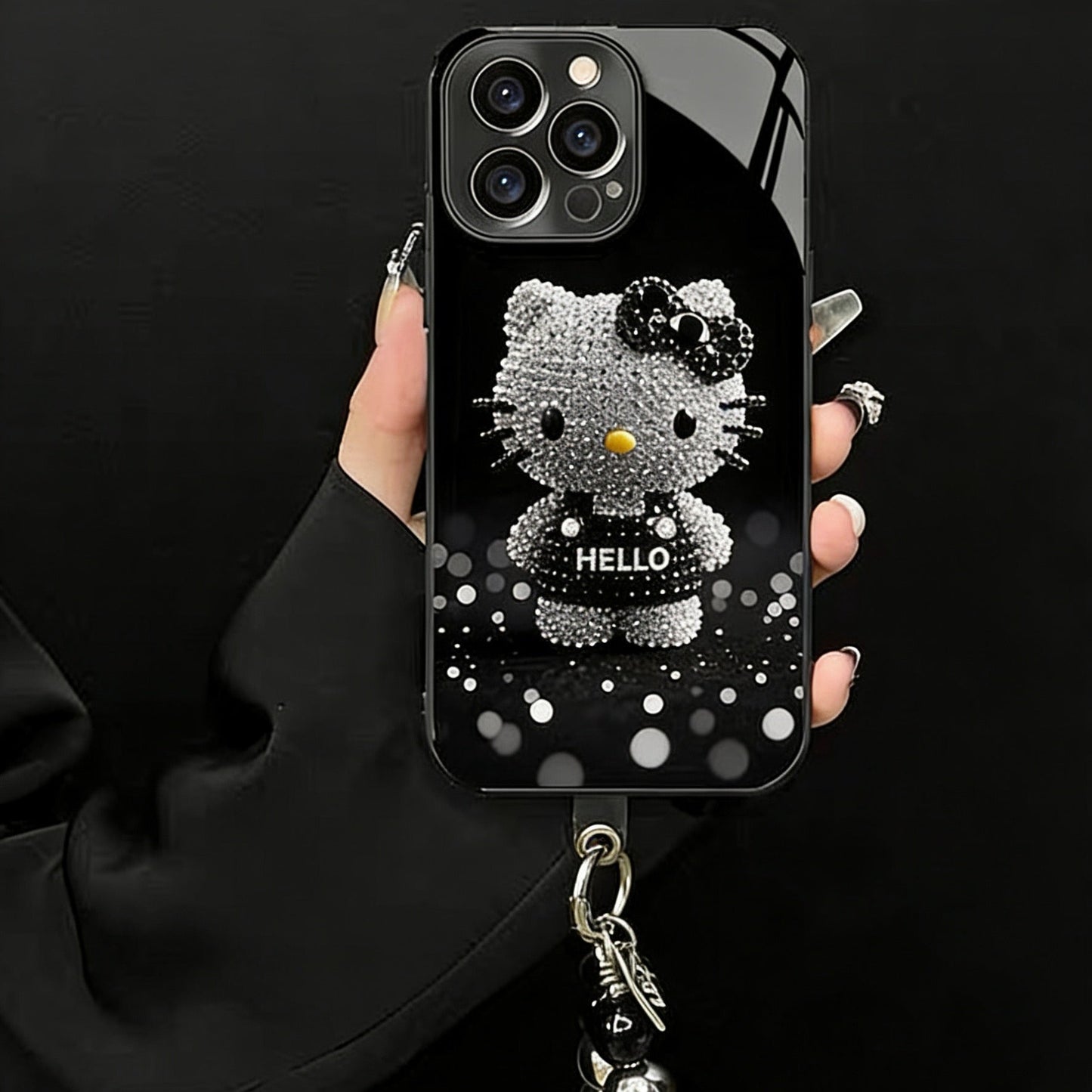 Sparkling Rhinestone Hello Kitty Bracelet Phone Case