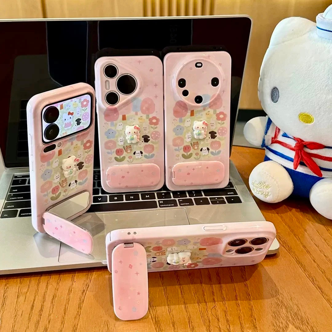 3D Kitty & Cute Pet Portable Mirror Phone Case