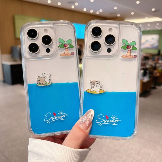 Creative couple surfing puppy Apple phone case