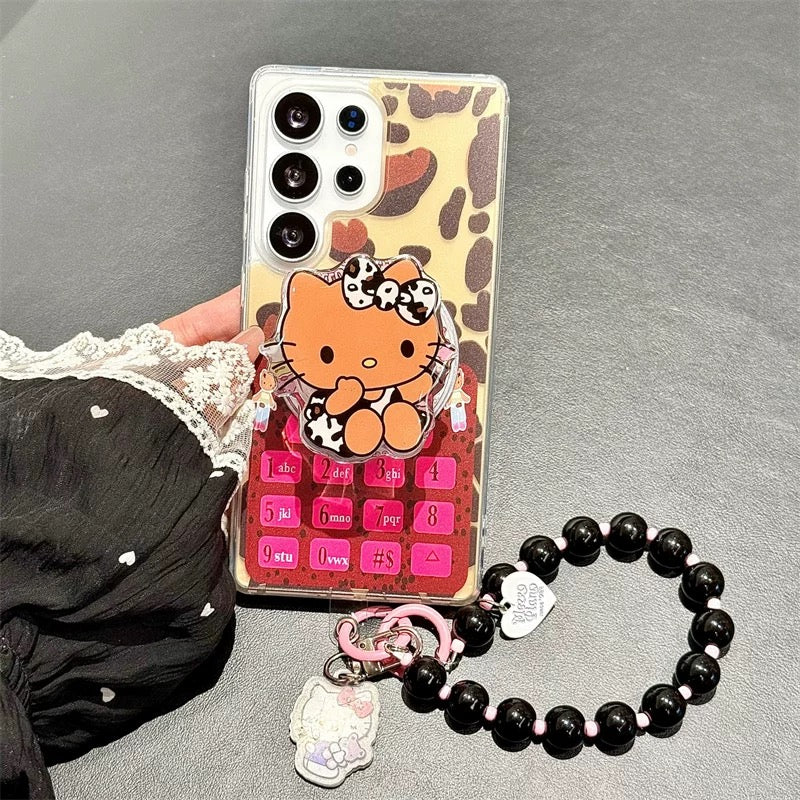 Магнітний чохол для телефону Samsung з леопардовим принтом Kitty