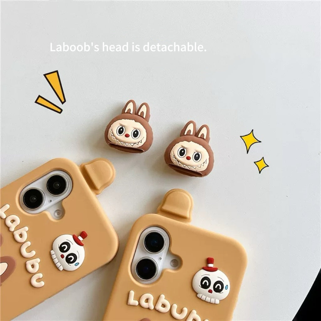 Halloween Labubu makeup mirror phone case