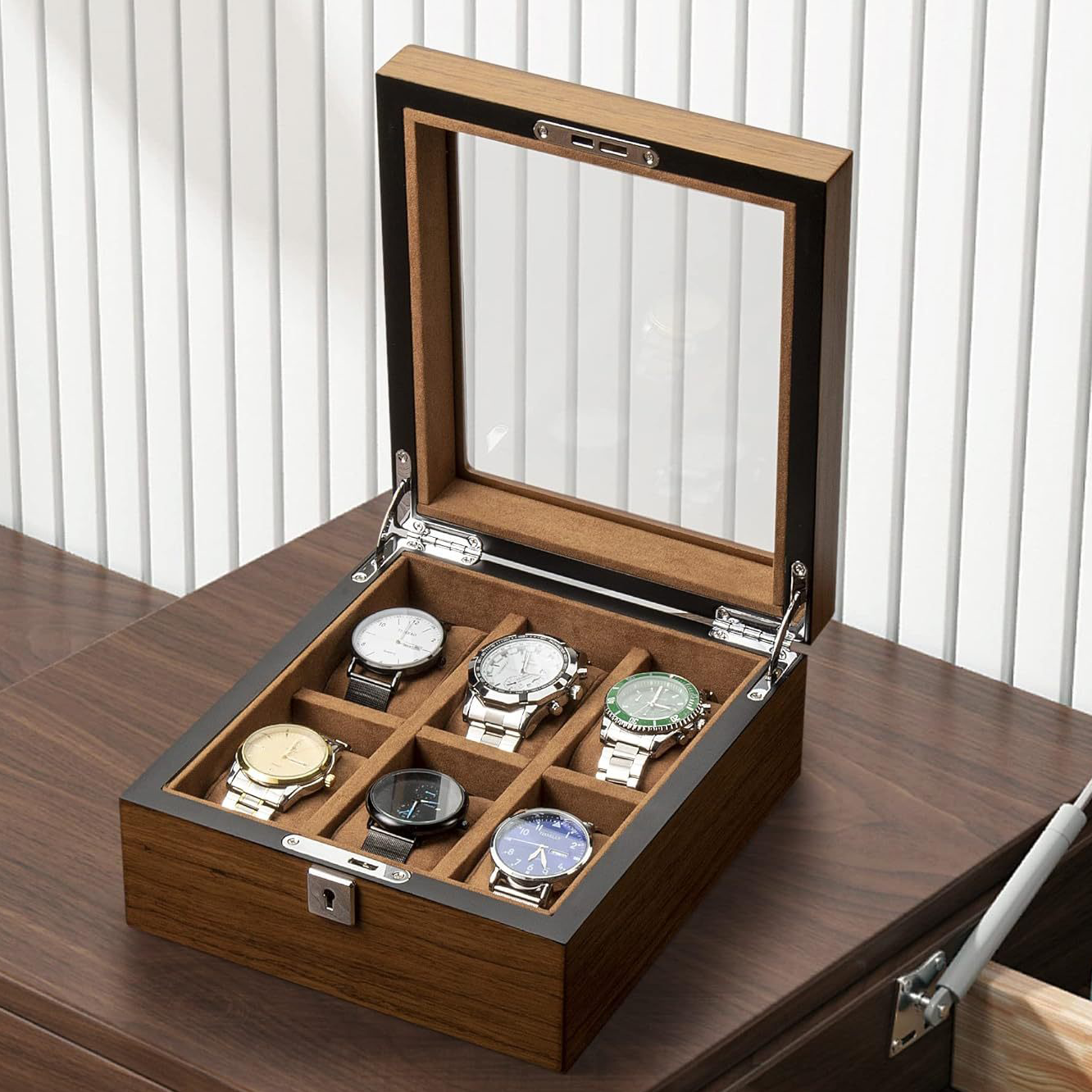 Wooden skylight watch box