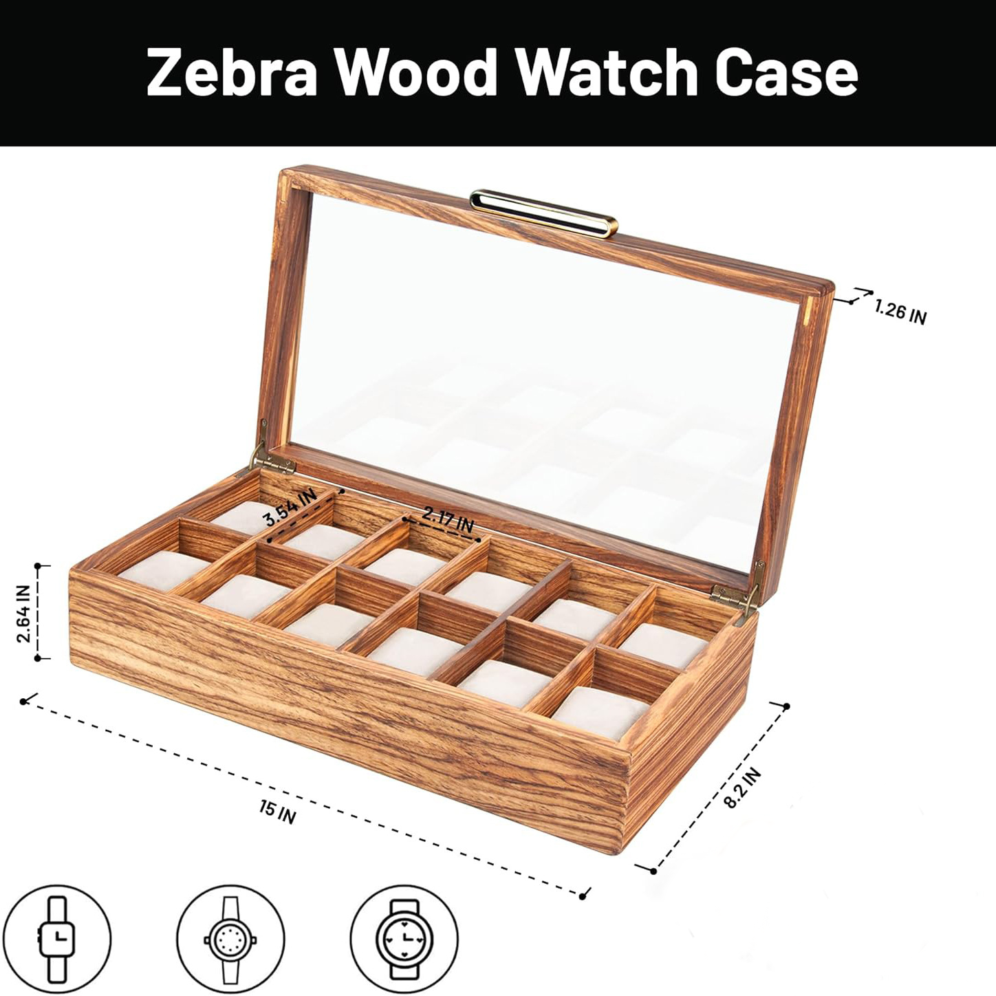 Men's watch solid wood storage box