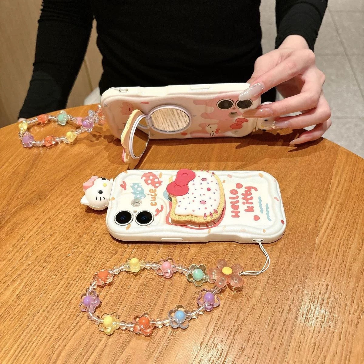 3D Kitty Portable Mirror and Stand Phone Case