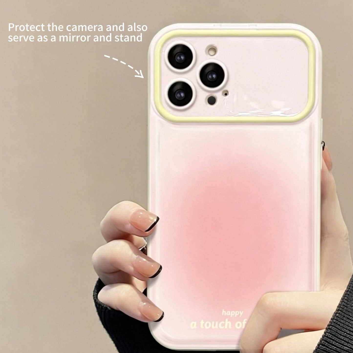 Pink Portable Mirror and Stand Phone Case