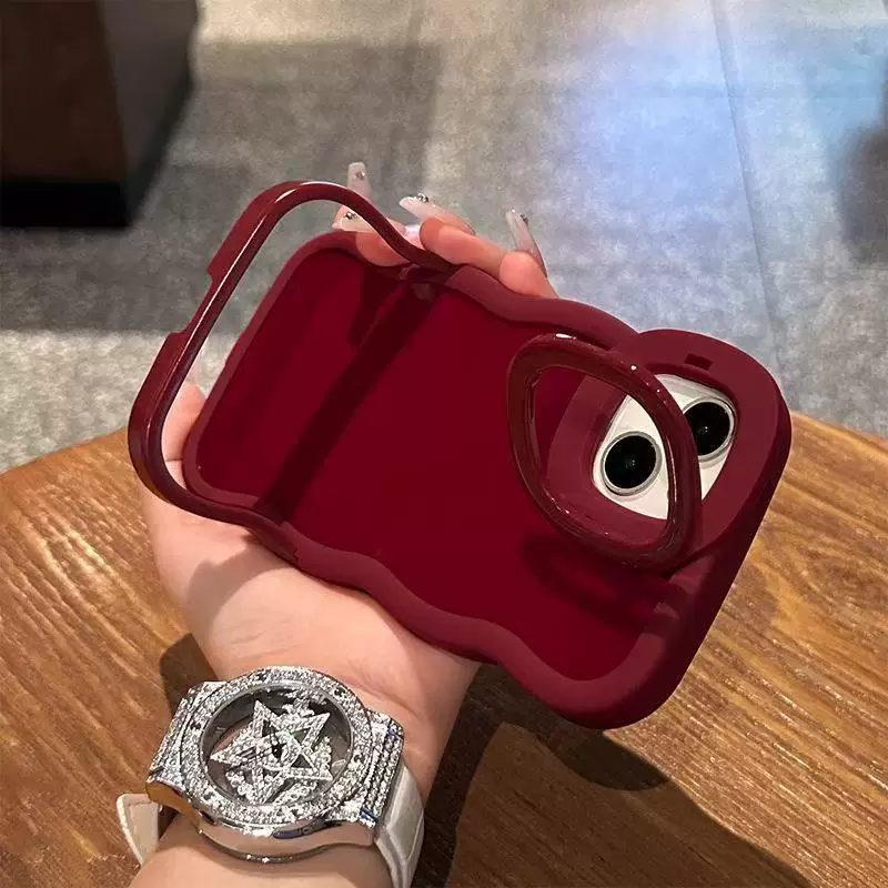 Burgundy Kitty Stand Phone Case