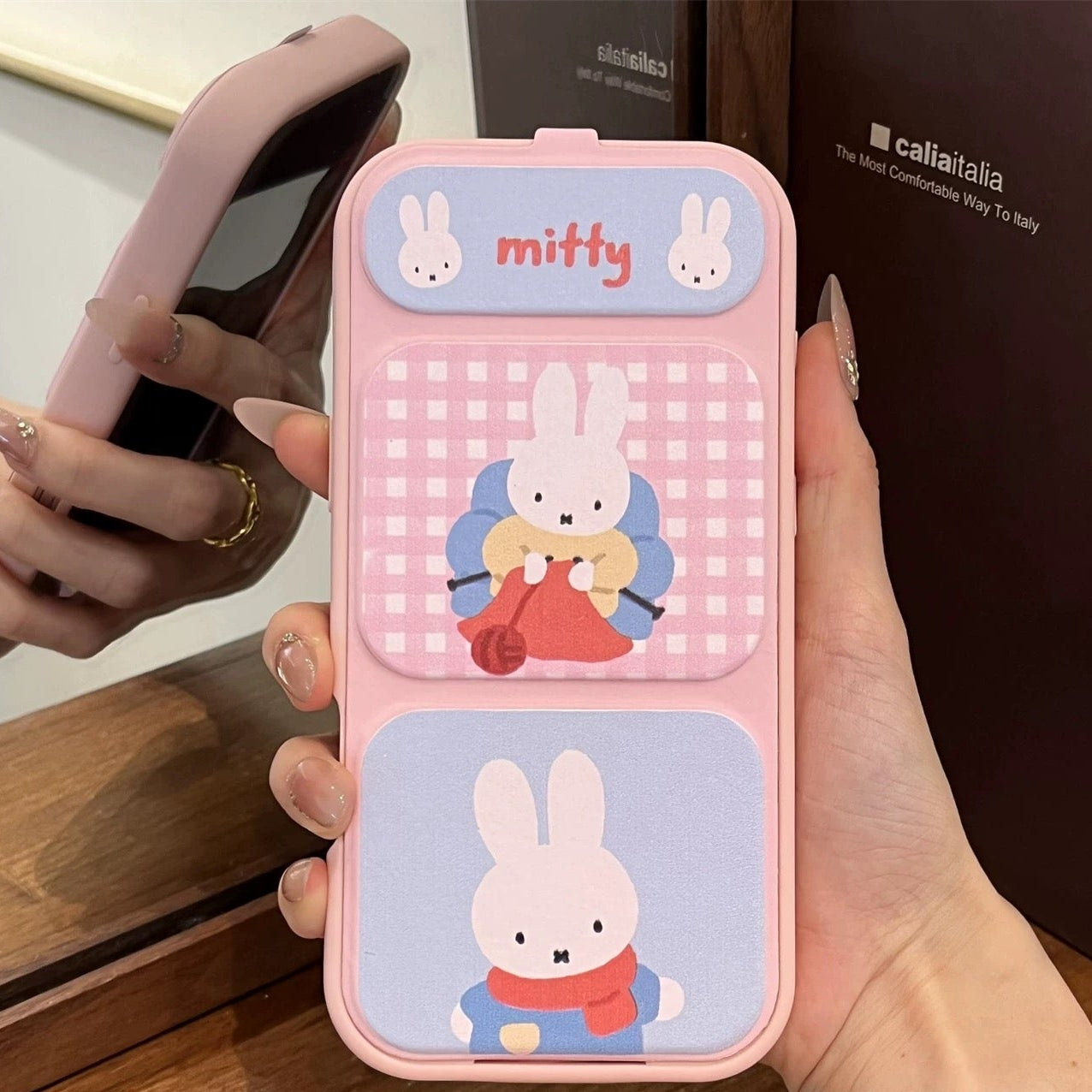 Kuromi My Melody Scarf Rabbit Flip Phone Case