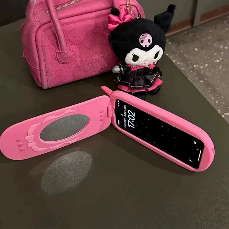 Fashionable flip cover iPhone case with mirror