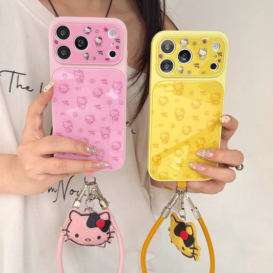 Line-Art Hello Kitty Phone Case with Short Lanyard