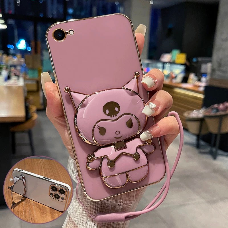Kuromi Rotating Mirror and Stand Phone Case(No Hand Strap)