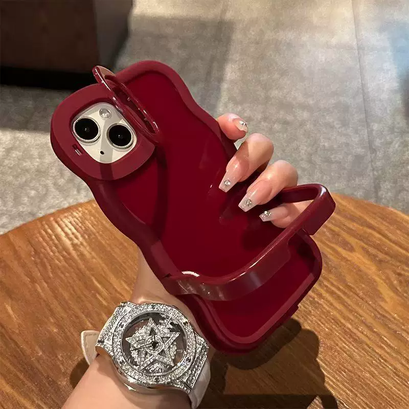 Burgundy Kitty Stand Phone Case