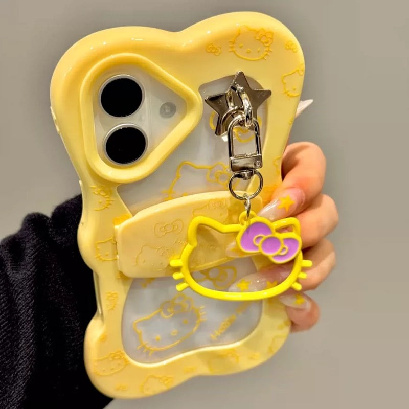 Cute Cartoon-Themed Phone Case with Bowknot Hello Kitty Stand
