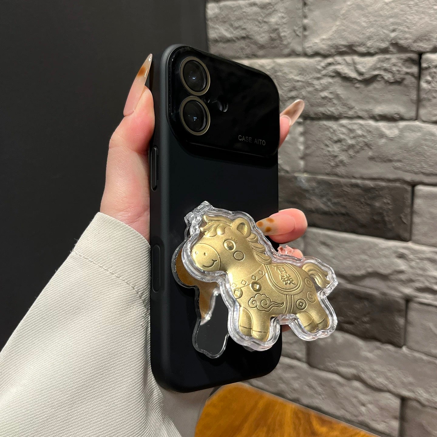 Get rich quick flip mirror phone case