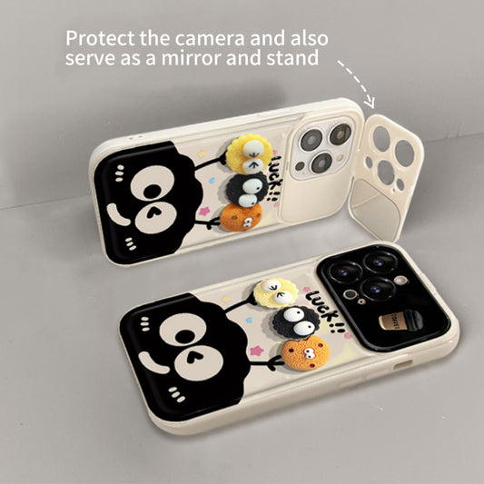 Briquettes and Coffee Flip Phone Case with Mirror and Stand