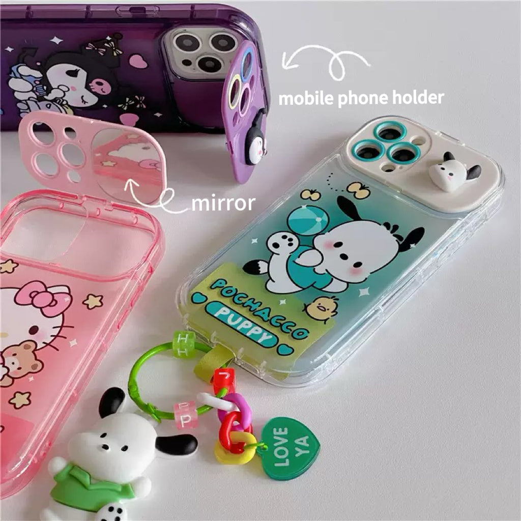 3D Sanrio flip mirror stand phone case