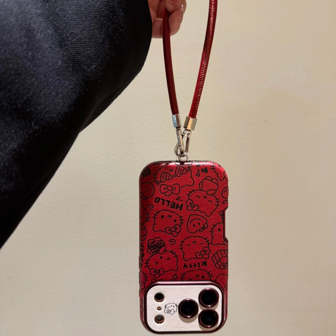 Hello Kitty burgundy full-screen phone case