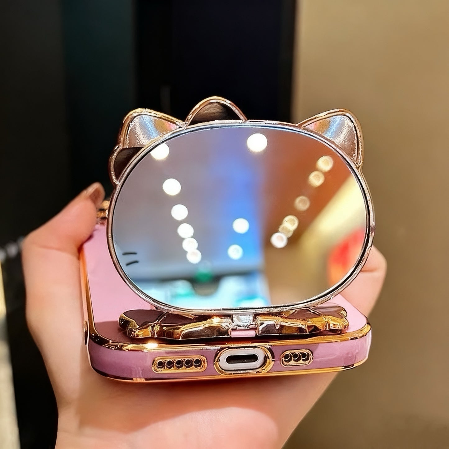 Honor Kitty Cat Makeup Mirror Holder Phone Case