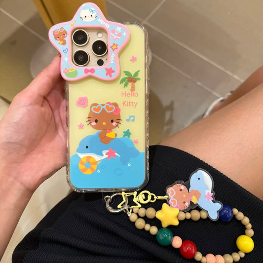 Cute Dolphin Kitty Cat Chain Phone Case