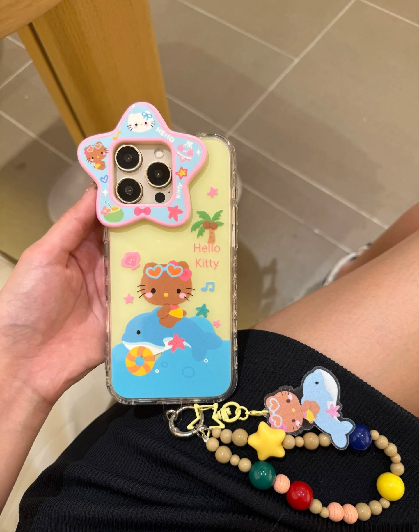 Cute Dolphin Kitty Cat Chain Phone Case