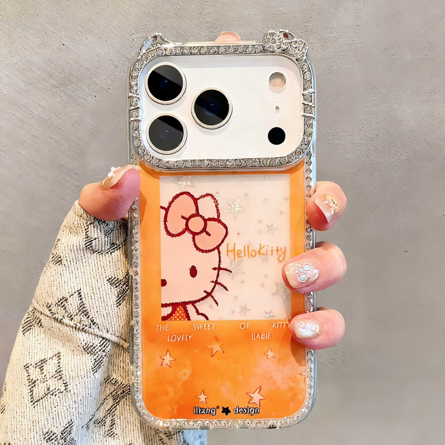 Hand-painted graffiti milk orange star photo frame kitty cat