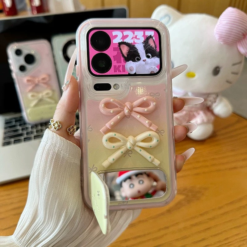 Étui de téléphone portable miroir en forme d'arc 3D