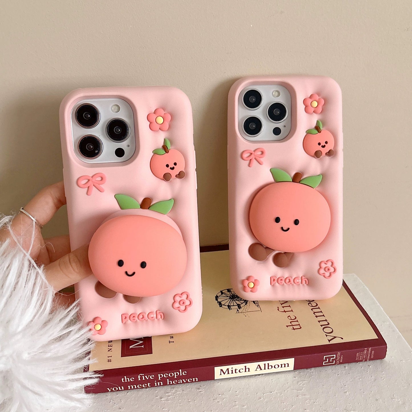 Fun & Creative Cartoon Squeezable Stress-Relief Peach Phone Case