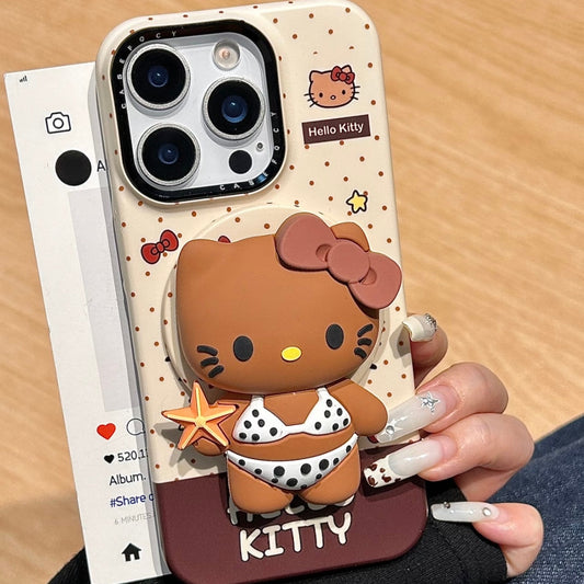 Cute Bikini Kitty Cat Magnetic Holder Phone Case