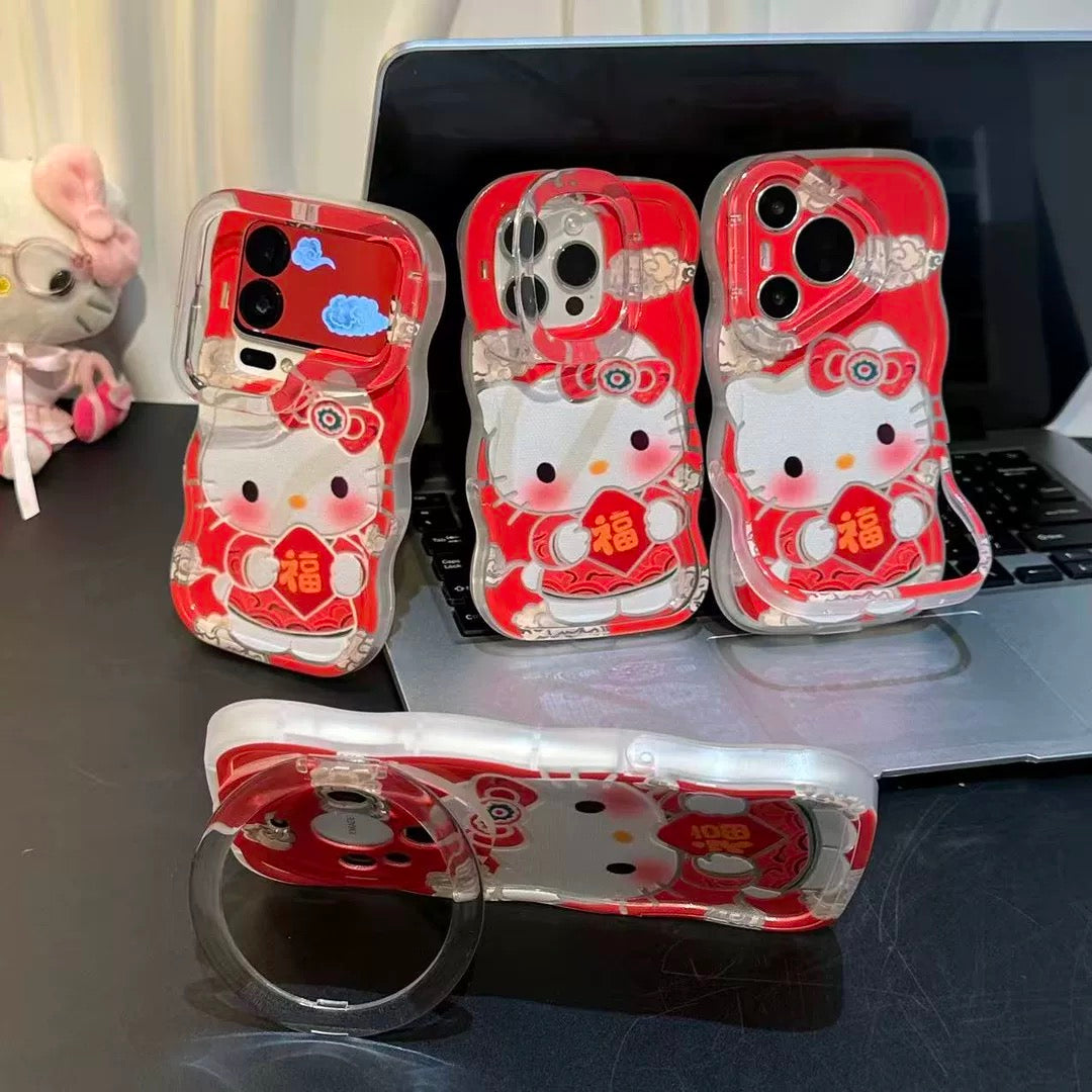 New Year's blessing Kitty cat phone case