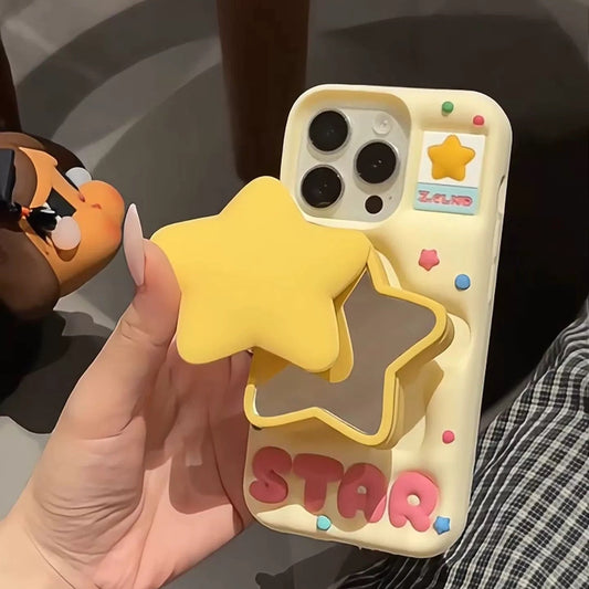 3D Star Flip Mirror Phone Case