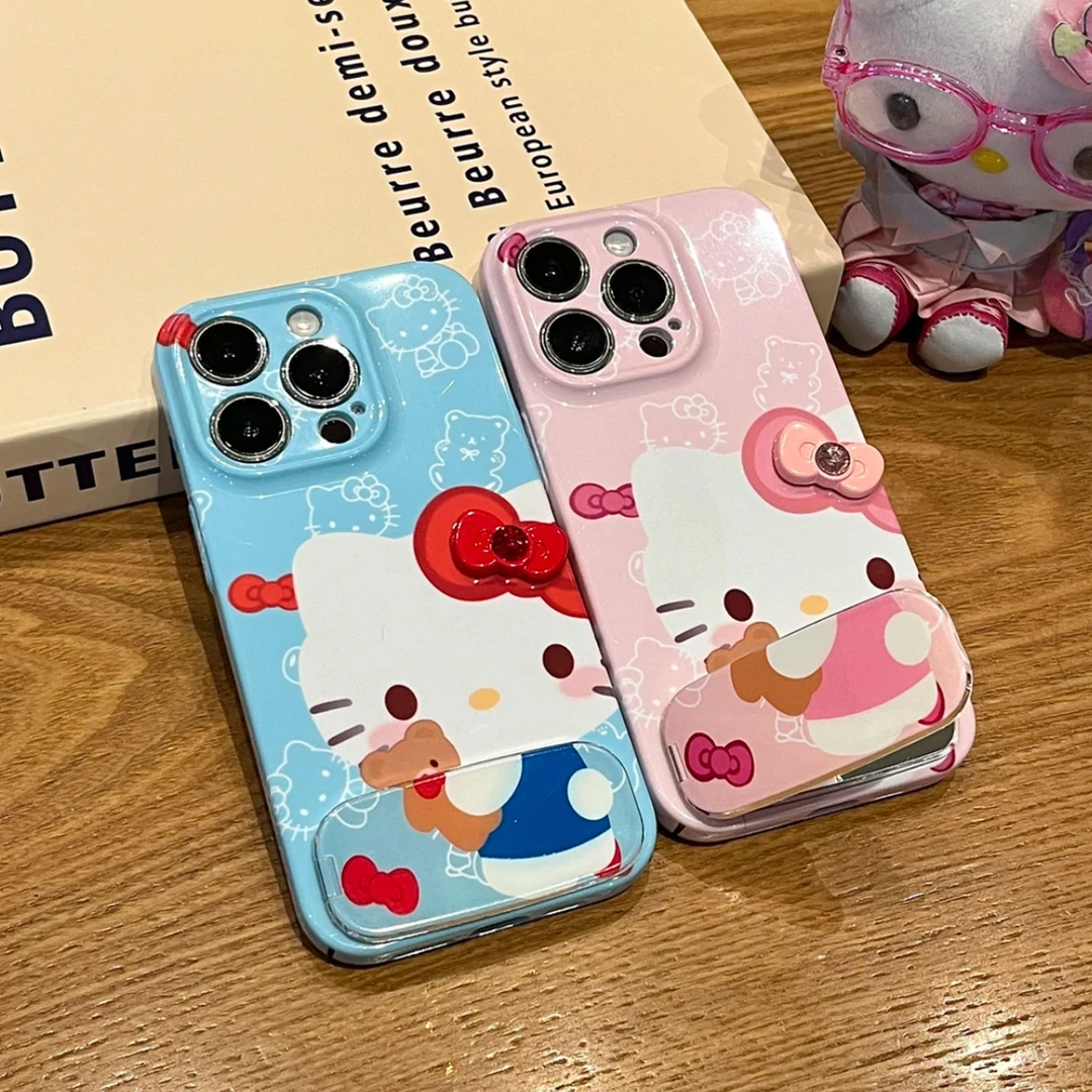 Hello Kitty Bowknot Mirror Stand Phone Case