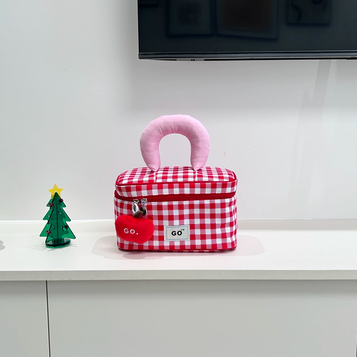 Dopamine Plaid Travel Makeup Bag