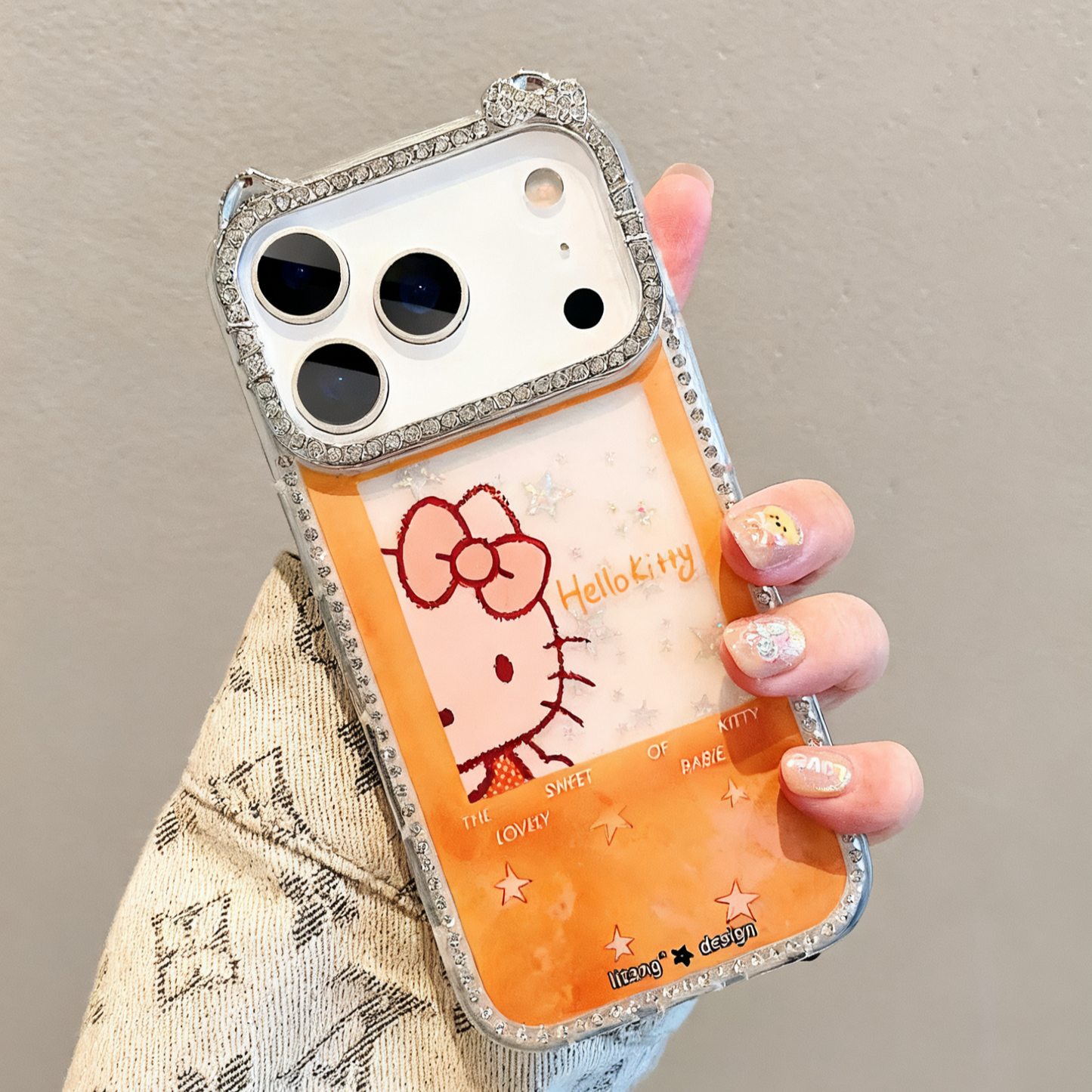 Hand-painted graffiti milk orange star photo frame kitty cat