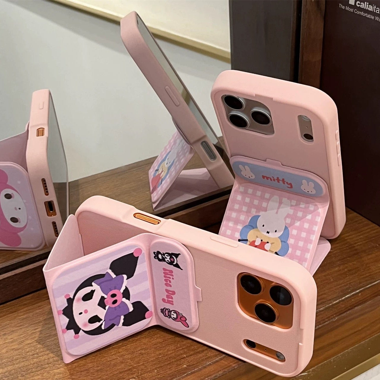 Kuromi My Melody Scarf Rabbit Flip Phone Case