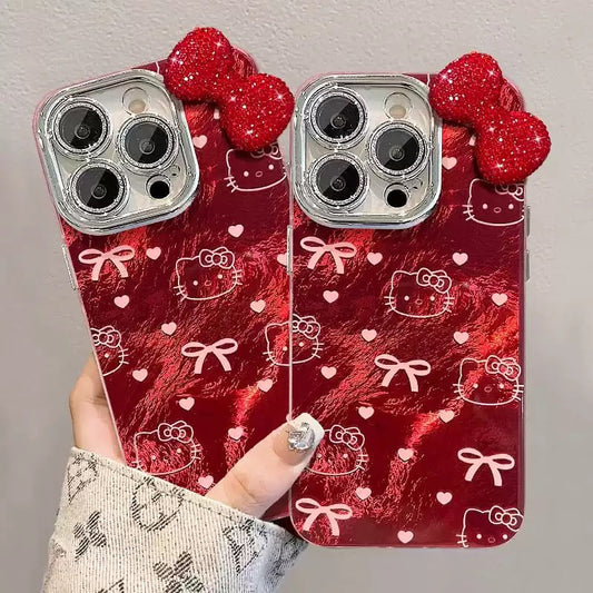 Red Kitty and bow phone case