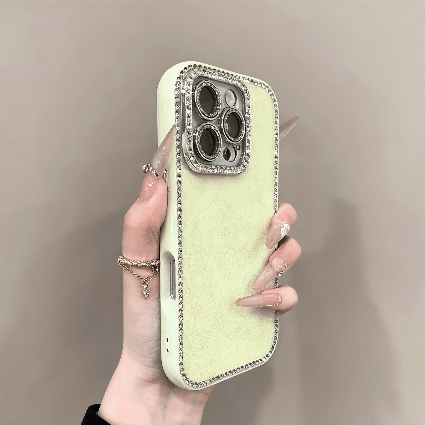 Fully covered double-sided diamond lens film mobile phone case