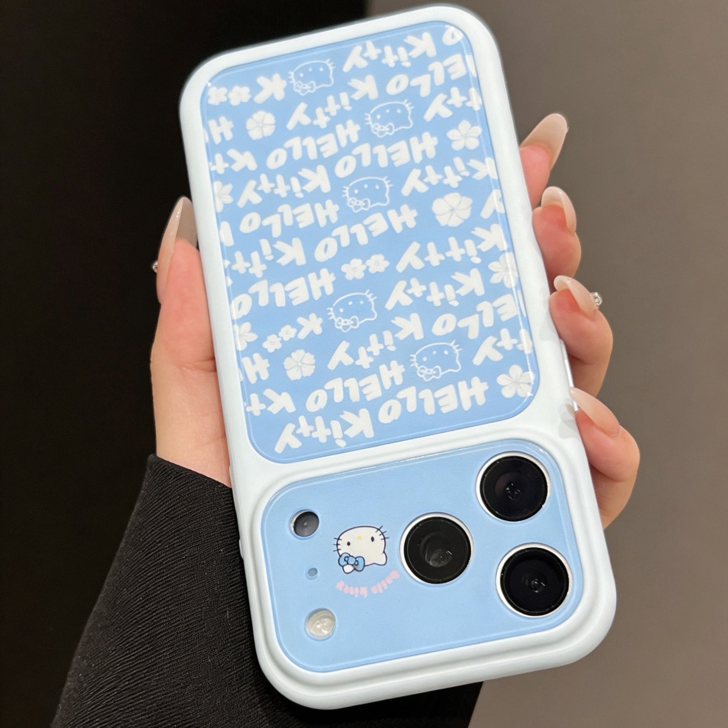 Kitty Cat Phone Case with All-Over English Text