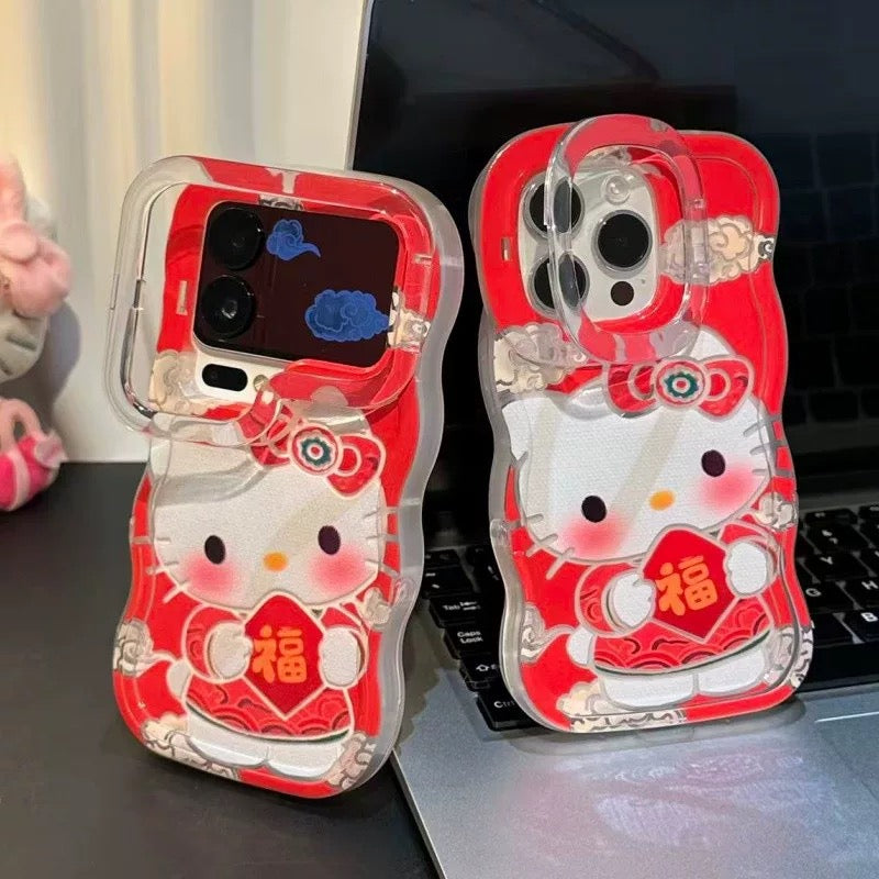 New Year's blessing Kitty cat phone case