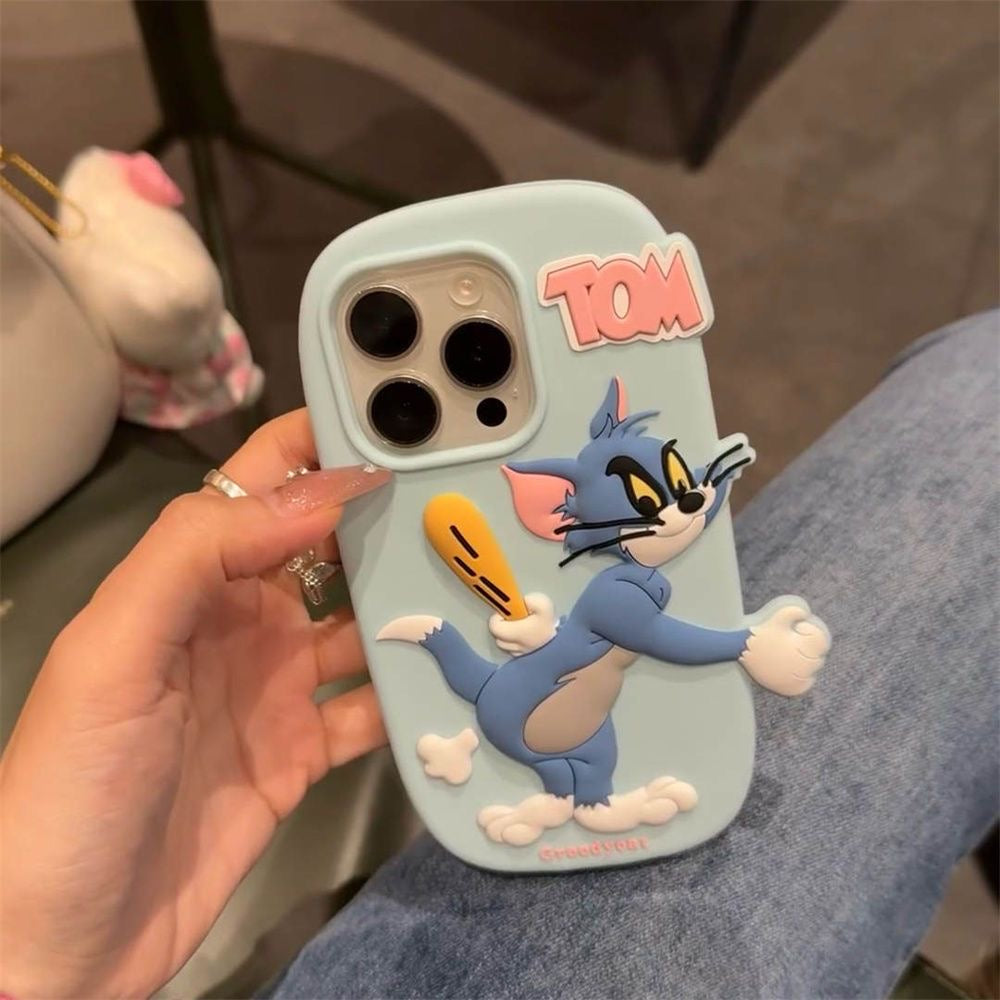 Funda magnética para iPhone con dibujos animados de Tom y Jerry