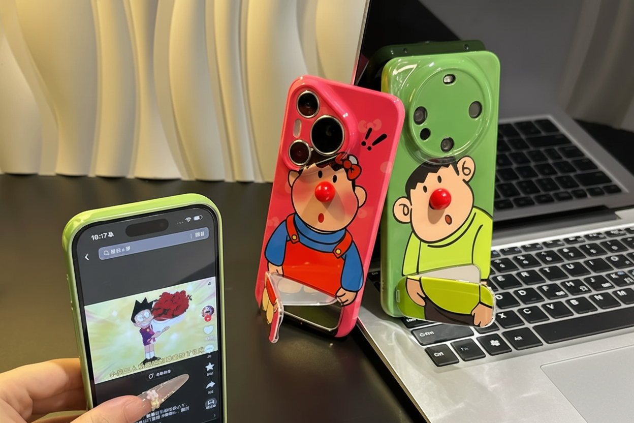 Fat Tiger Red Nose Mirror Stand Phone Case