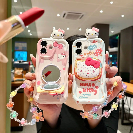 3D Kitty Portable Mirror and Stand Phone Case