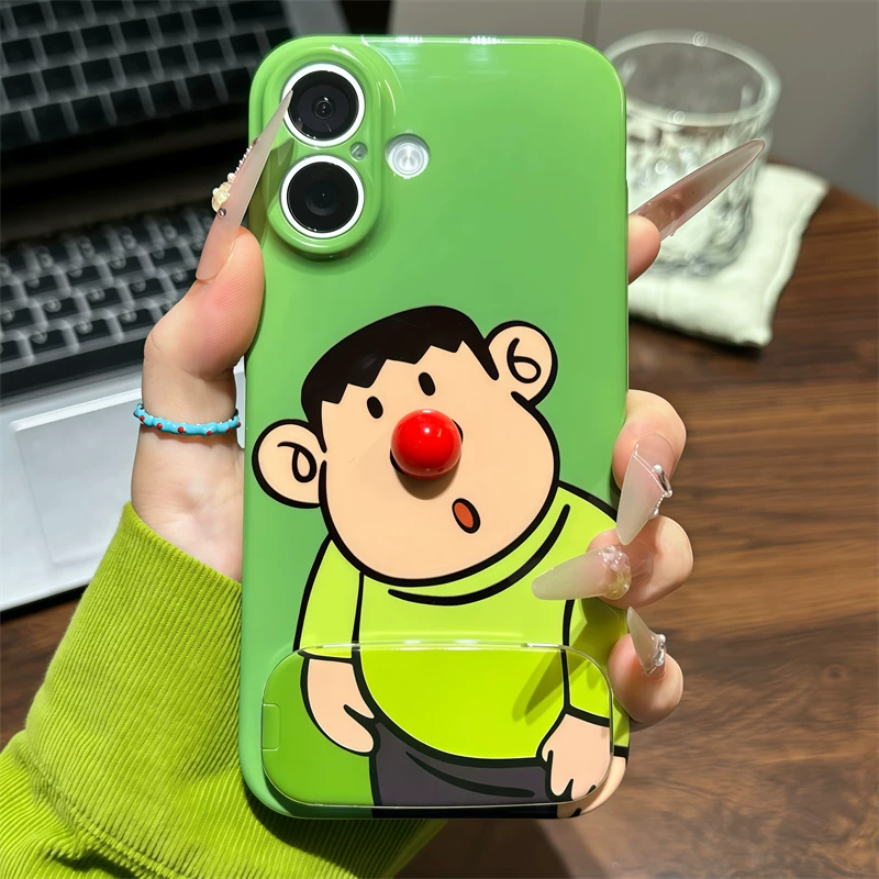 Fat Tiger Red Nose Mirror Stand Phone Case