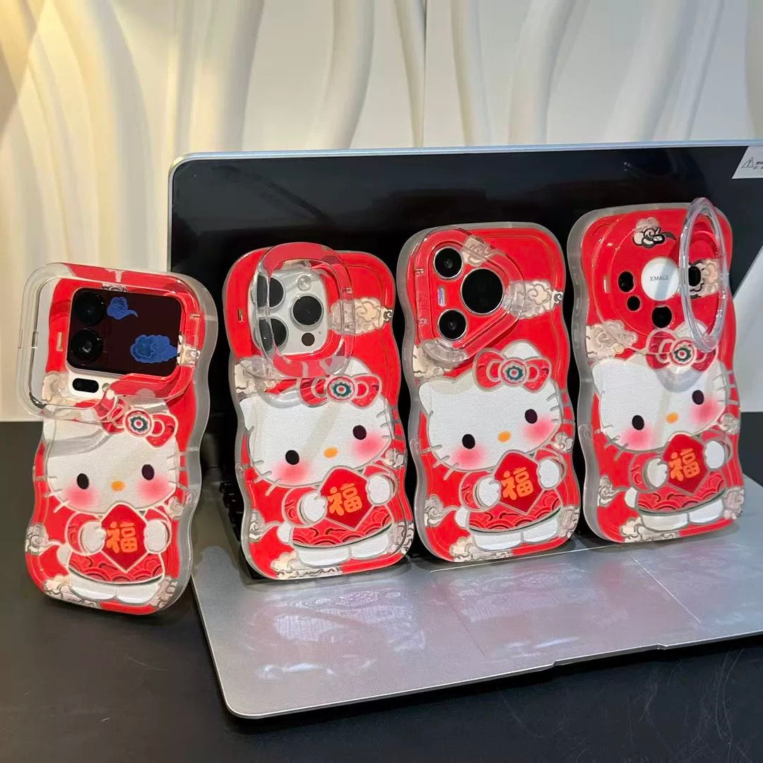 New Year's blessing Kitty cat phone case