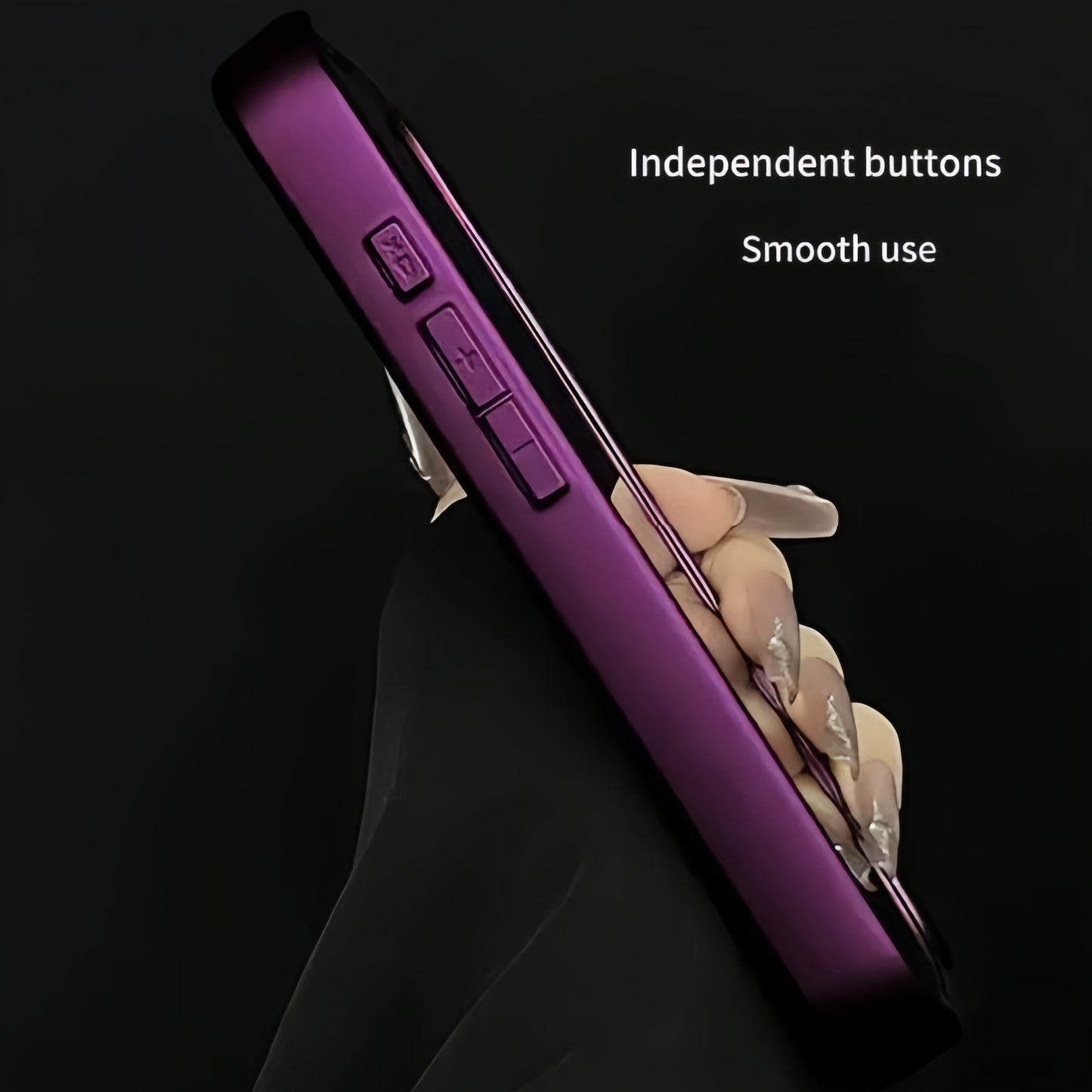 Purple rotating Kitty phone case with mirror and stand