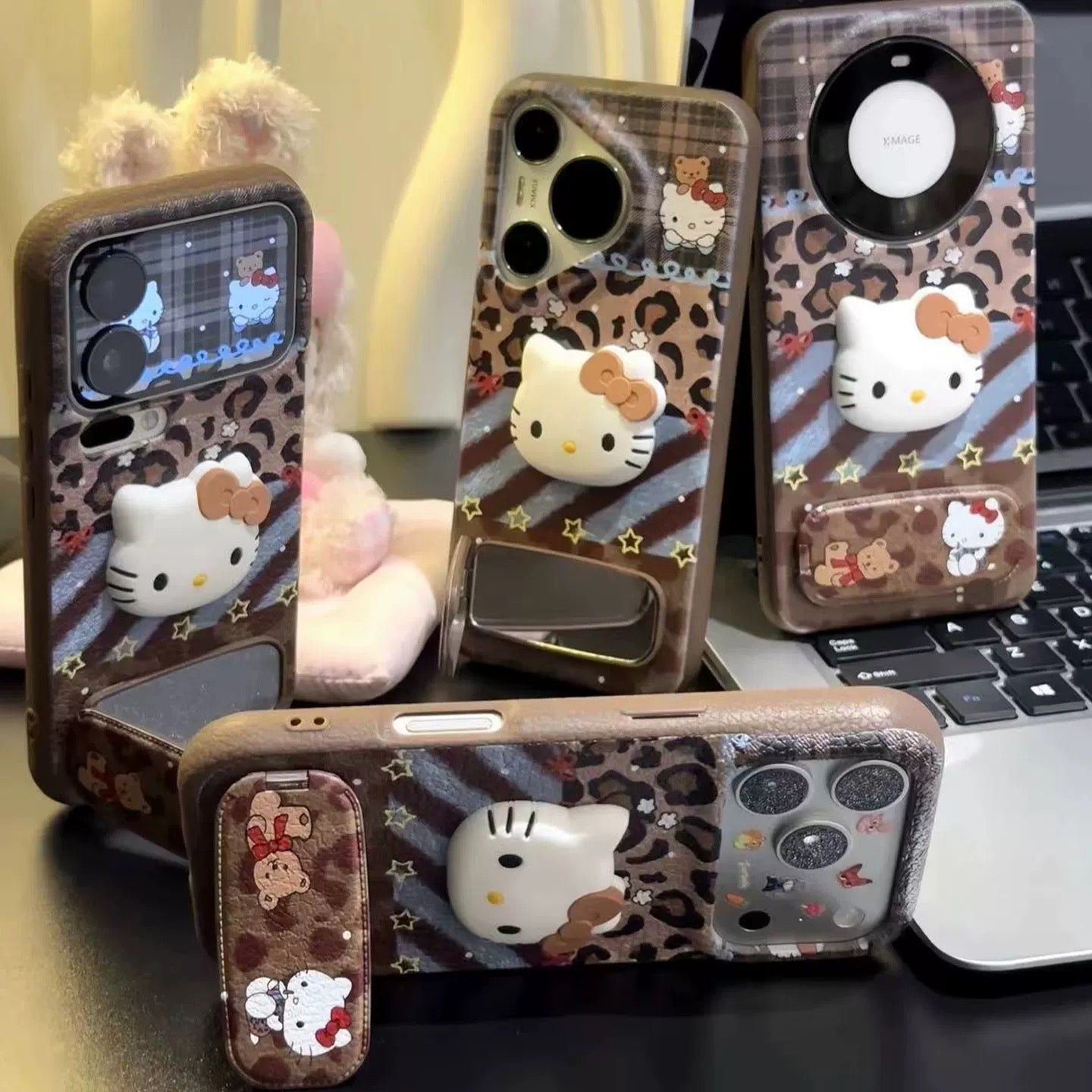 Leopard print Hello Kitty phone case