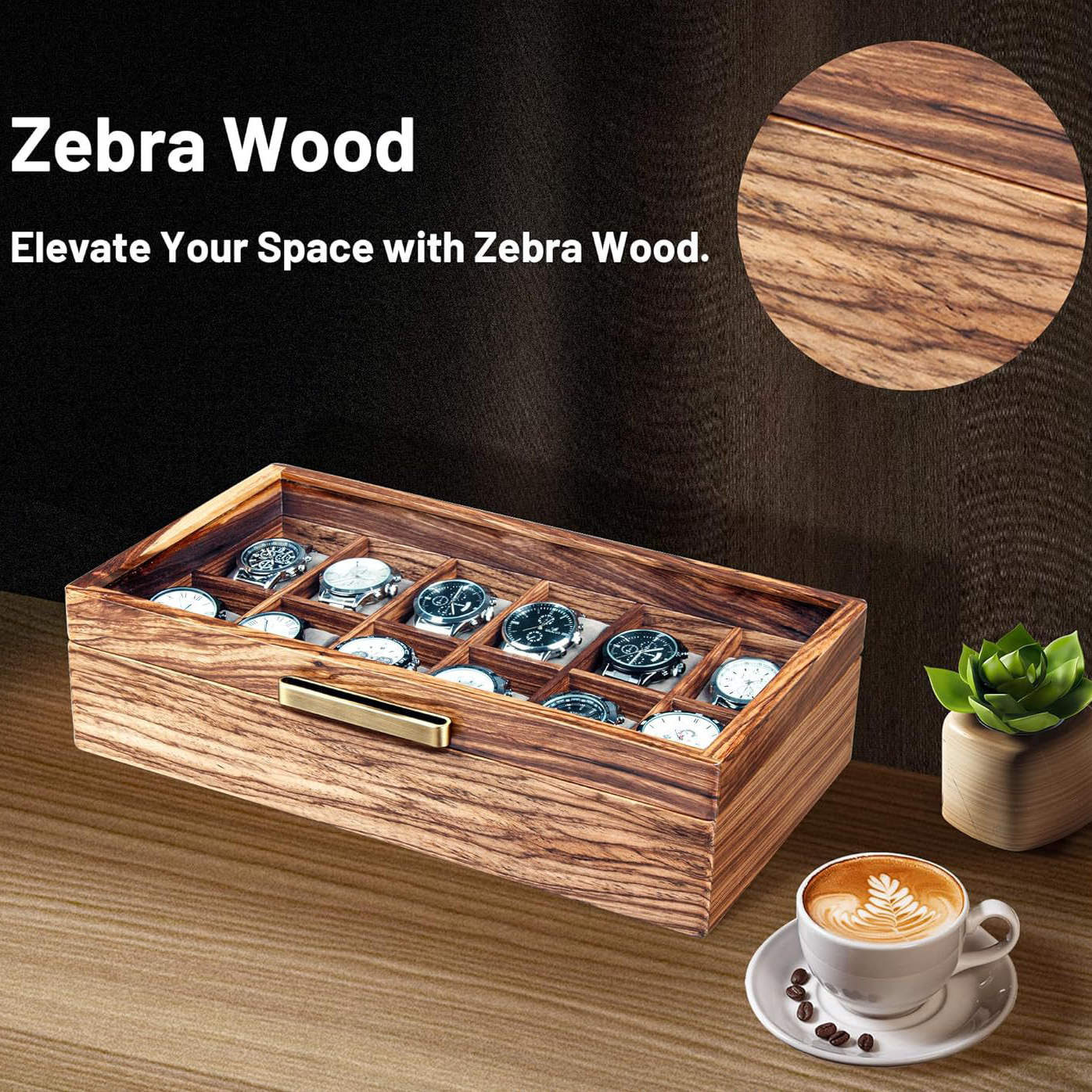 Men's watch solid wood storage box