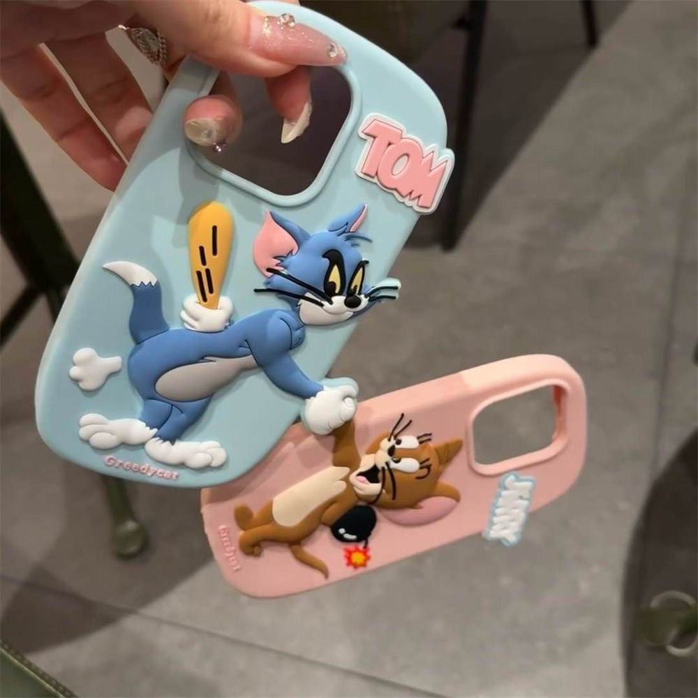 Funda magnética para iPhone con dibujos animados de Tom y Jerry