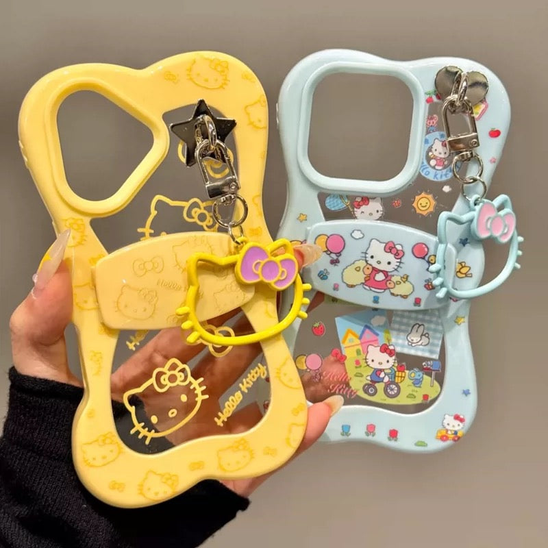 Cute Cartoon-Themed Phone Case with Bowknot Hello Kitty Stand