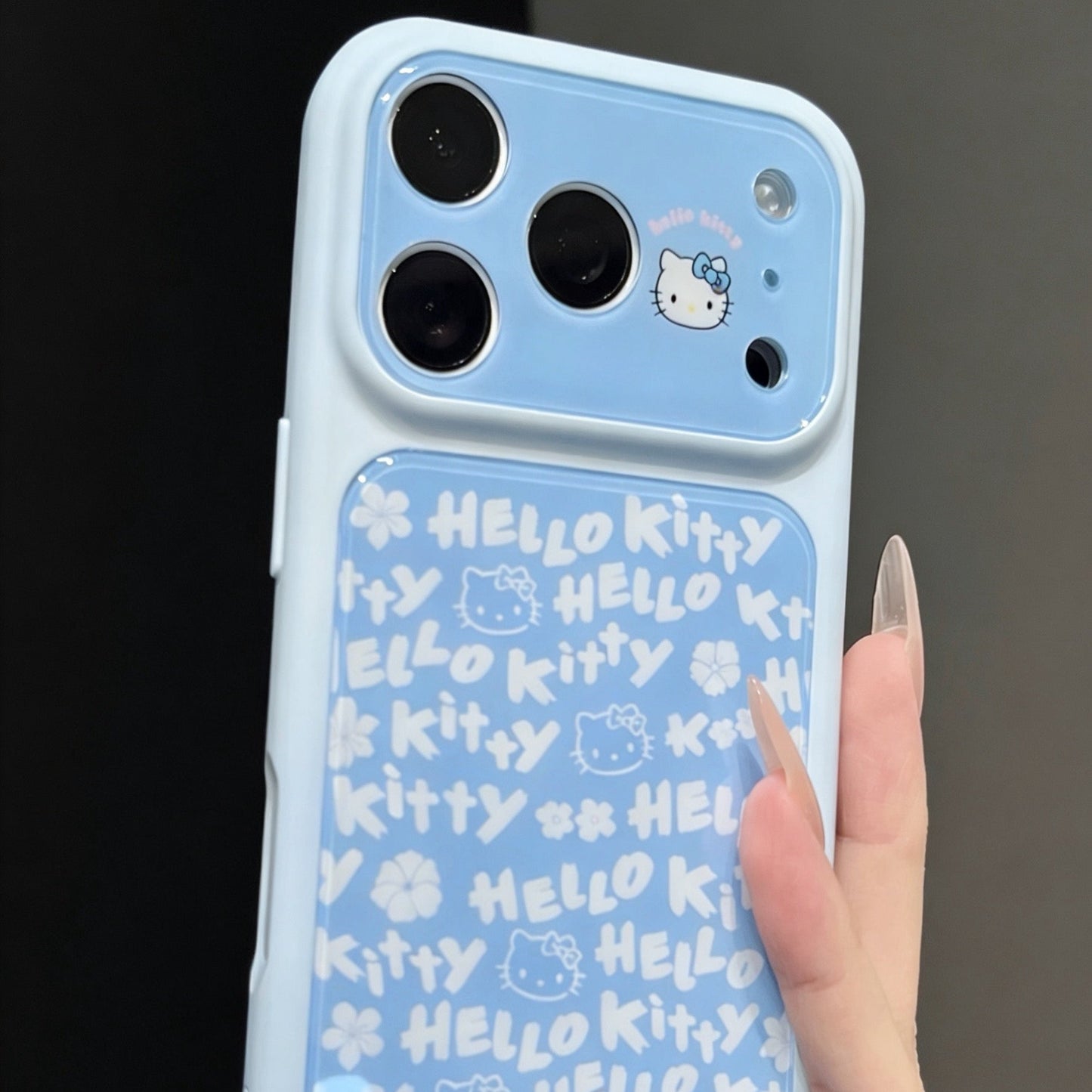 Kitty Cat Phone Case with All-Over English Text